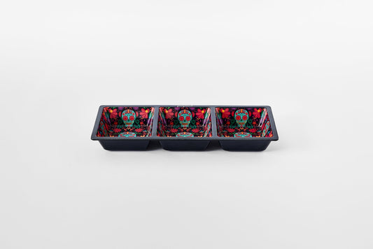 3 Section Taco Topping Tray Day of the Dead Edition