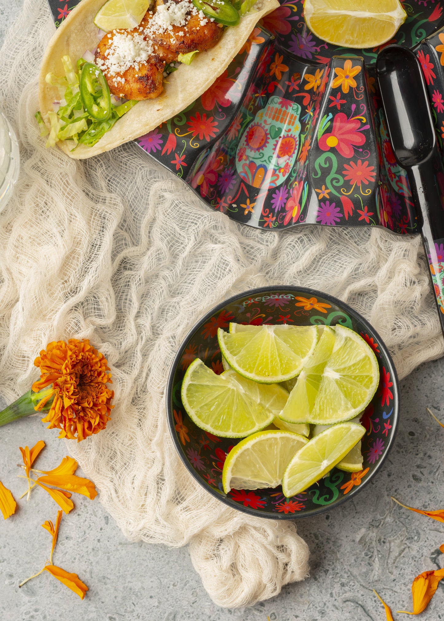 Taco Prep Bowl Day of the Dead Edition